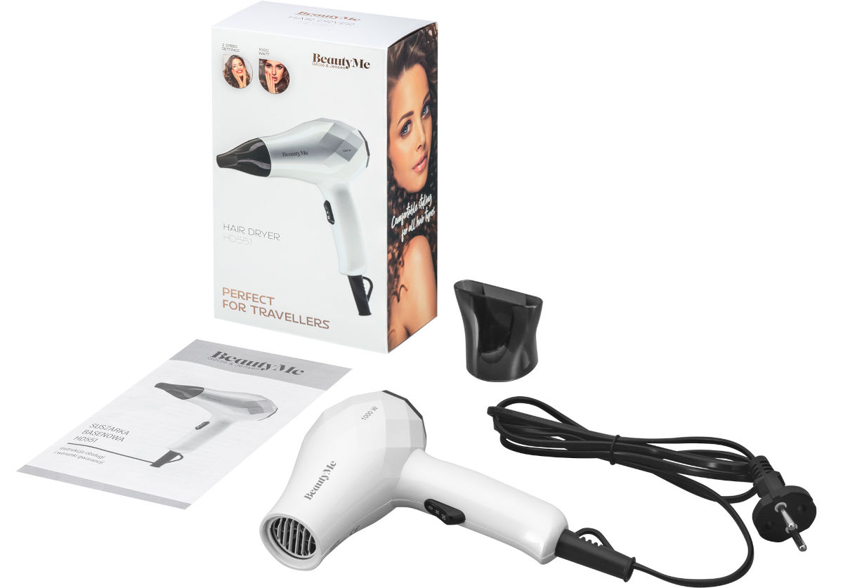 Suszarka BEAUTYME HD551 zestaw elementy