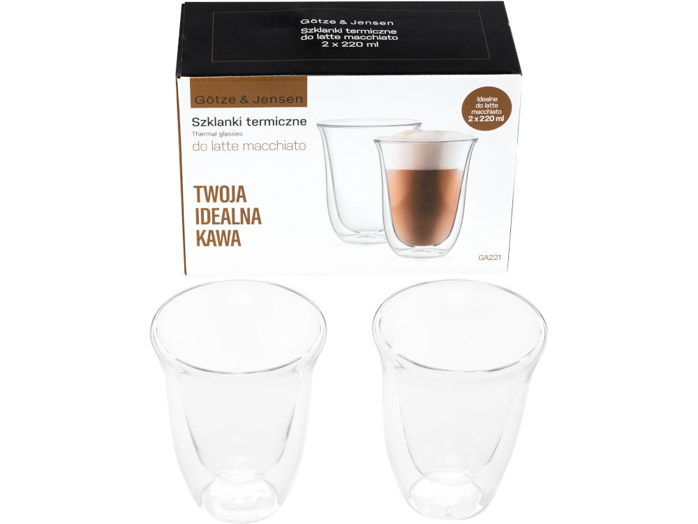 Szklanki do Latte Macchiato GÖTZE & JENSEN GA221 220 ml (2 szt.) elementy zestaw