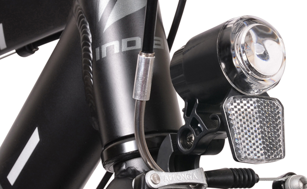 Rower miejski INDIANA Storica 140 3B 28 cali męski Czarny oświetlenie roweru przednie tylne oświetlenie LED wymagane przez prawo drogowe