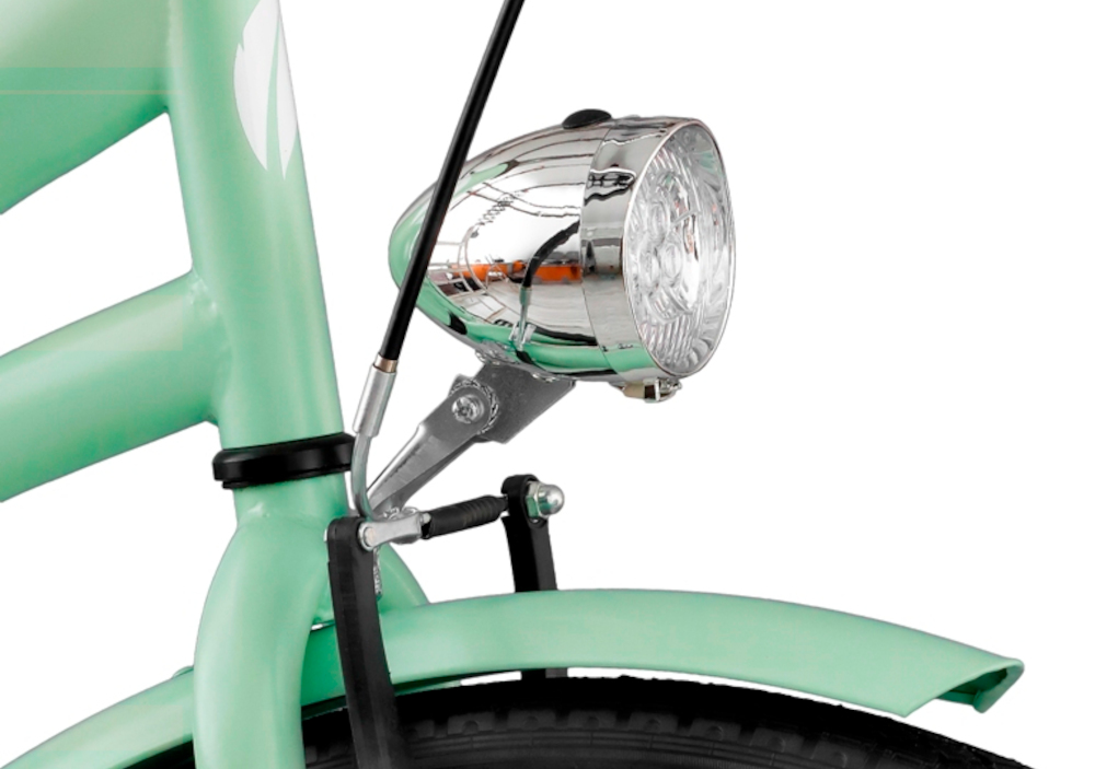 Rower miejski INDIANA Moena S3B 28 cali damski Miętowy oświetlenie LED na przód i tył zasilane bateryjnie