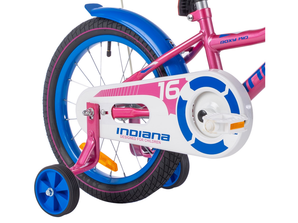 Rower INDIANA Roxy Kid 16 różowy koła o rozmiarze 16 cali aluminiowe obręcze kół wysokiej jakości opony kółka boczne błotniki
