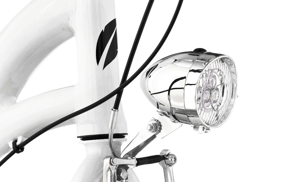 Rower miejski INDIANA Moena A7B 28 cali damski Biały oświetlenie LED na przód na tył zasilanie bateryjne