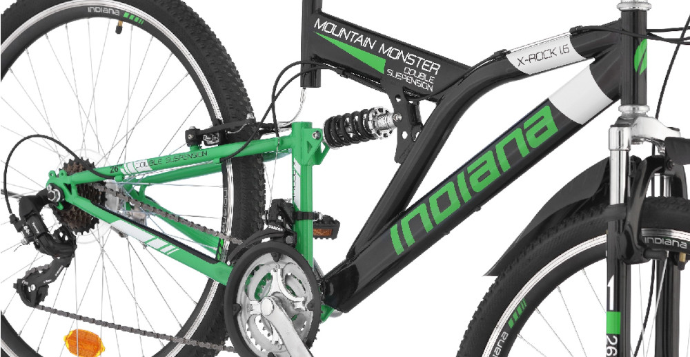 Rower młodzieżowy INDIANA X-Rock 1.4 cale dla chłopca Czarno-niebieski rozmiar ramy wpływa na komfort jazdy i odpowiednią kontrolę nad rowerem rama aluminiowa 14-calowa lekka odporność na korozję i uszkodzenia mechaniczne