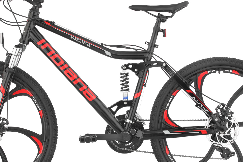 Rower górski MTB INDIANA X-Rock 4.6 M17 26 cali męski Czarno-czerwony rama aluminiowa 17-calowa odporna na korozję rower bardzo zwinny lekki łatwo podnieść wybór rozmiaru ramy Twój wzrost mierzony w zrelaksowanej pozycji typ roweru kalkulator rozmiaru ramy dla osób o wzroście od 165 cm do 174 cm