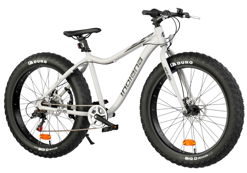 Rower górski MTB INDIANA Fat Bike M18 26 cali męski Szary 2-letnia gwarancja na ramę najwyższa część roweru najwyższej jakości
