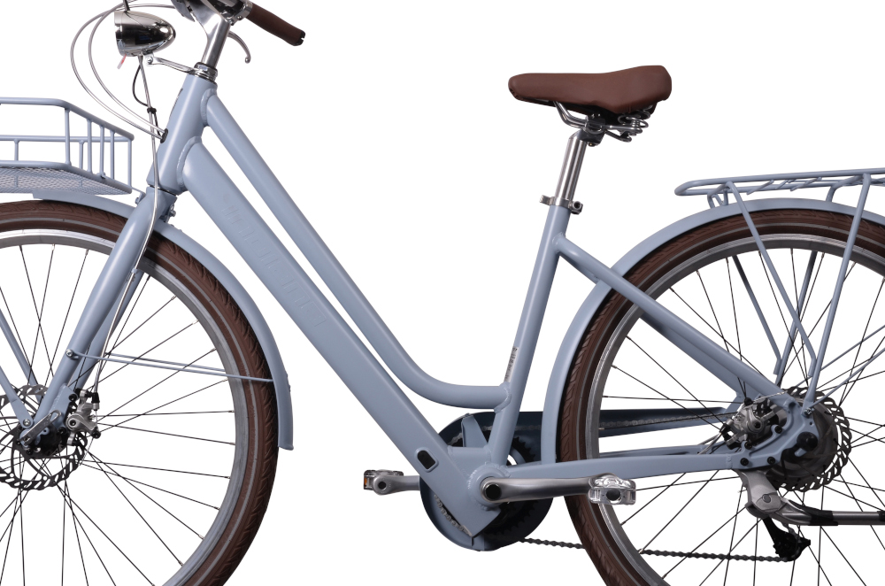 Rower elektryczny INDIANA La Rue D18 28 cali damski Niebieski mat rama 18-calowa aluminiowa technologia hydroformowania wytrzymała trwała wybór rozmiaru ramy Twój wzrost mierzony w zrelaksowanej pozycji typ roweru kalkulator rozmiaru ramy
