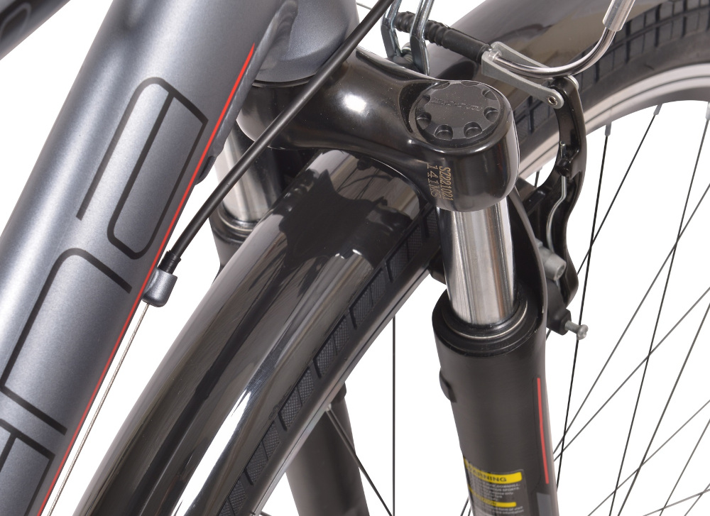 Rower trekkingowy INDIANA X-Road 1.0 M17 28 cali męski Szary rower typu hardtail amortyzator sprężynowy przedni marki Zoom HL Corp typu CH-141MS 700C niska masa roweru duża sztywność można regulować