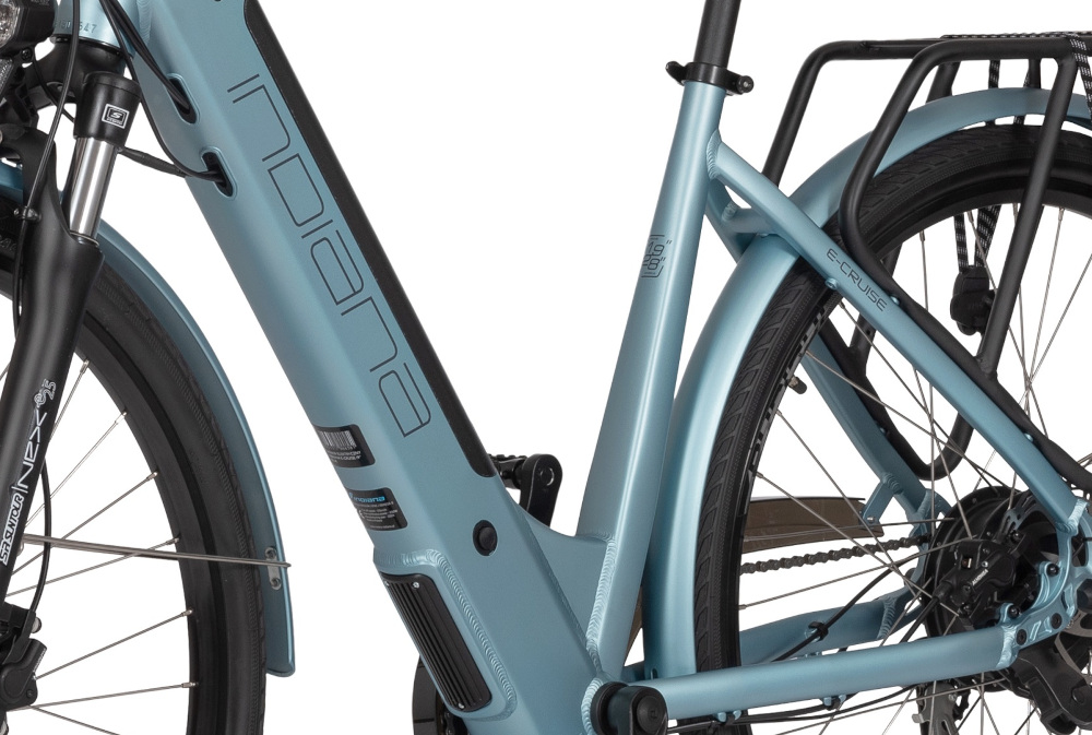 Rower elektryczny INDIANA E-Cruise D17 28 cali damski Niebieski rama aluminiowa 17-caowa odporna na korozję rower bardzo zwinny lekki łatwo go podnieść wybór rozmiaru ramy Twój wzrost mierzony w zrelaksowanej pozycji typ roweru kalkulator rozmiaru ramy