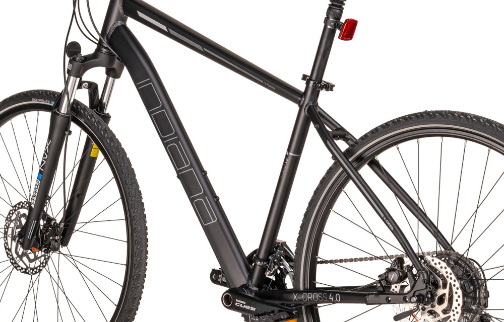 Rower crossowy INDIANA X-Cross 4.0 M19 męski Czarny rama 21-calowa aluminiowa odporna na korozję wybór rozmiaru ramy Twój wzrost mierzony w zrelaksowanej pozycji typ roweru dla osób o wzroście od 180 do 190 cm