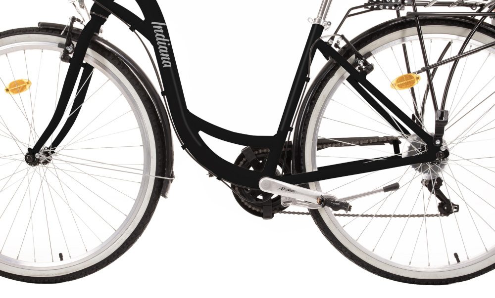 Rower miejski INDIANA Moena A7ZP 7B 28 cali damski Czarny rama 18-calowa stalowa bardzo dobrze tlumi wibracje rower niemal plynie bardzo wytrzymala latwa w naprawie wybor rozmiaru ramy Twoj wzrost mierzony w zrelaksowanej pozycji typ roweru dla osob o wzroscie od 160 do 185 cm