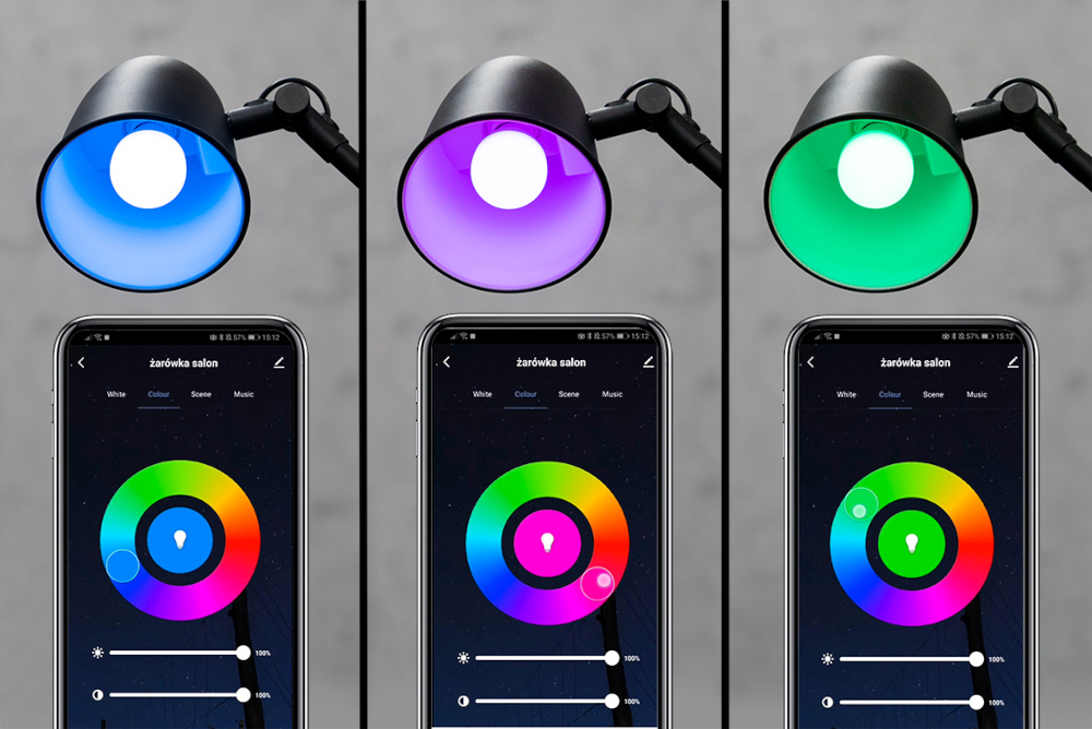 Inteligentna żarówka LED SETTI+ SL227RGB 10W E27 WiFi kolory odcienie swiatlo
