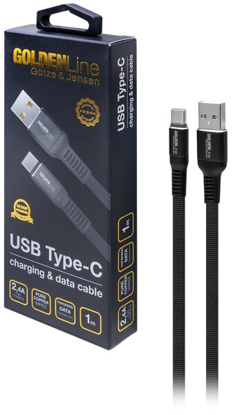 Kabel USB - USB Typ-C GÖTZE & JENSEN 1 m UC01KC-A-C Czarny