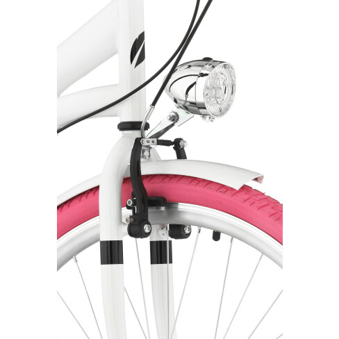 Rower miejski Moena OS3B 28 cali damski Biało-różowy 2021 #8