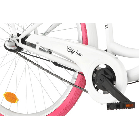 Rower miejski Moena OS3B 28 cali damski Biało-różowy 2021 #14