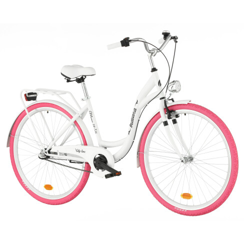 Rower miejski Moena OS3B 28 cali damski Biało-różowy 2021 #2
