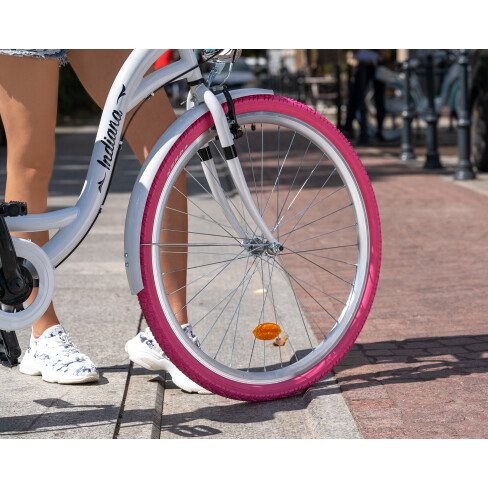 Rower miejski Moena OS3B 28 cali damski Biało-różowy 2021 #25