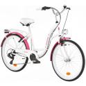 Rower młodzieżowy Moena 24 cali dla dziewczynki Biało-różowy 2022 #1